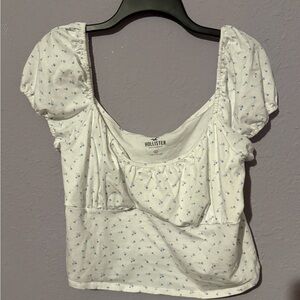 Hollister Women's White Floral Top